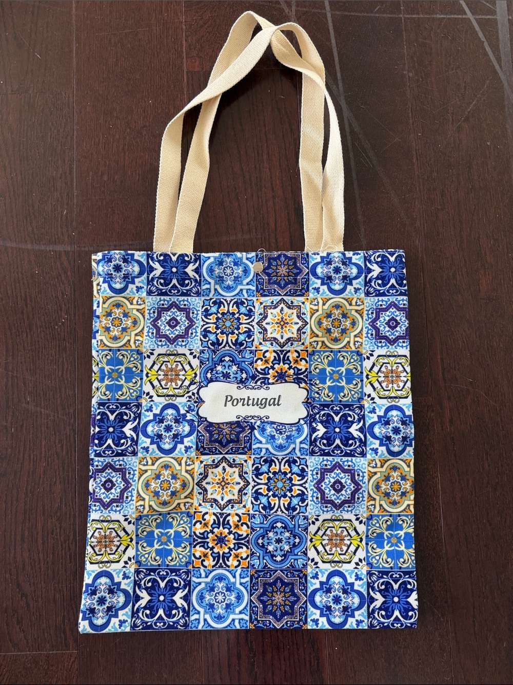 Portugal Tile Print Tote Bag
